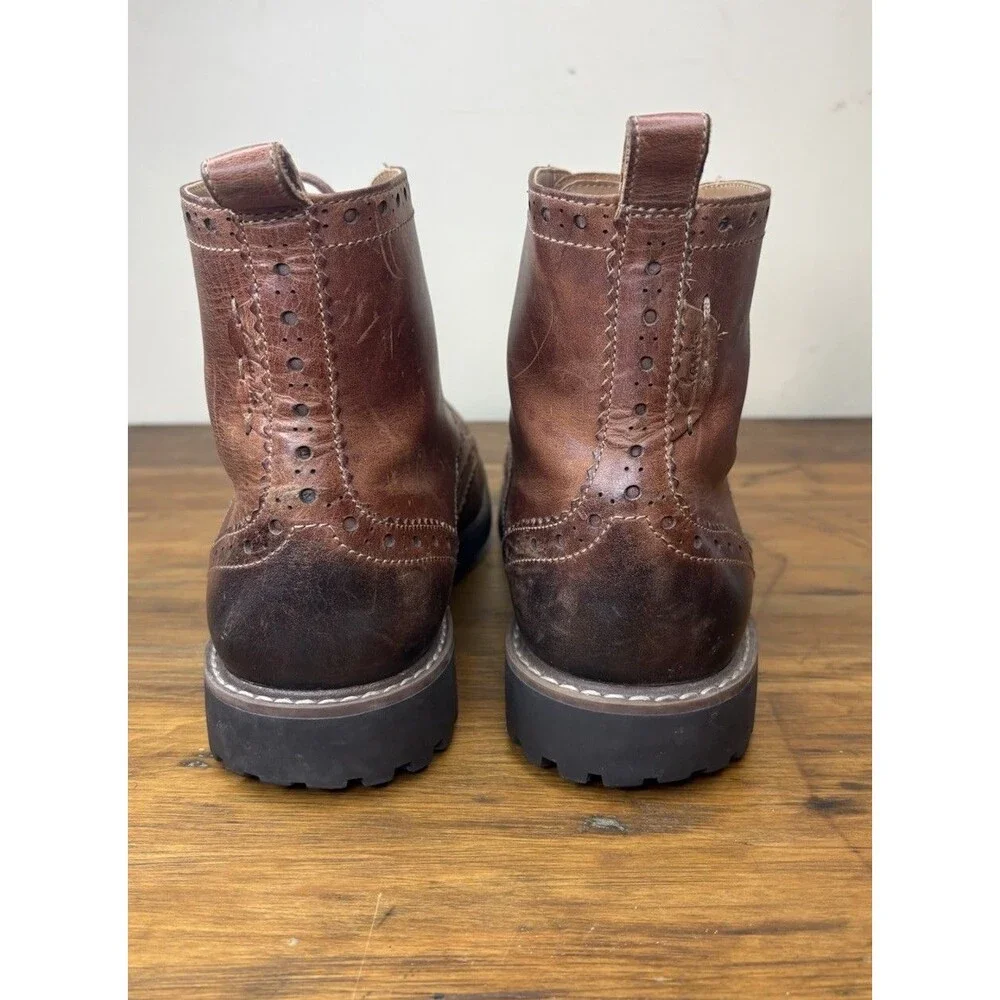Clark’s Montacute Lord Men’s Boot Size 10M Tan Brown Leather Wingtip Brogue